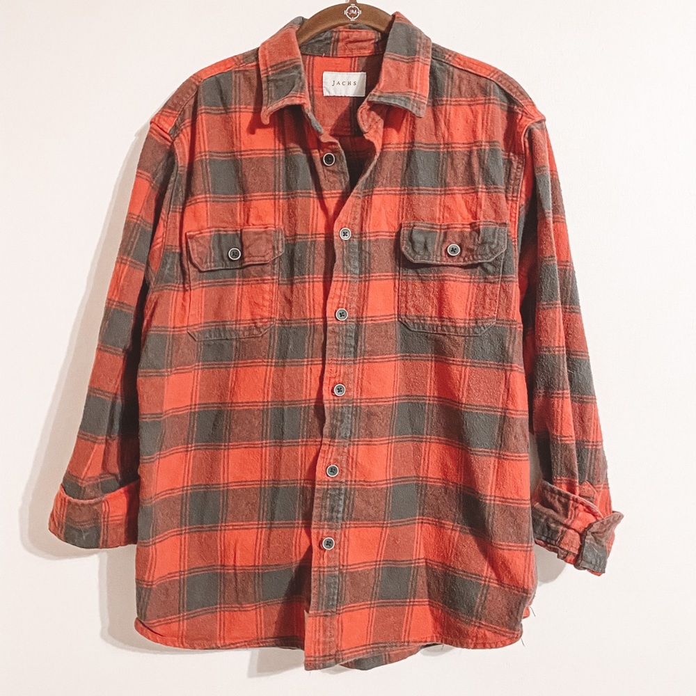Boyfriend Plaid Cotton Red and Black Flannel